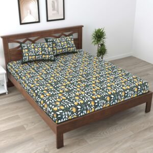 Rajasthani Traditionally Printed Cotton Doublebed Bedsheet With Pack of 2 Pillow Covers